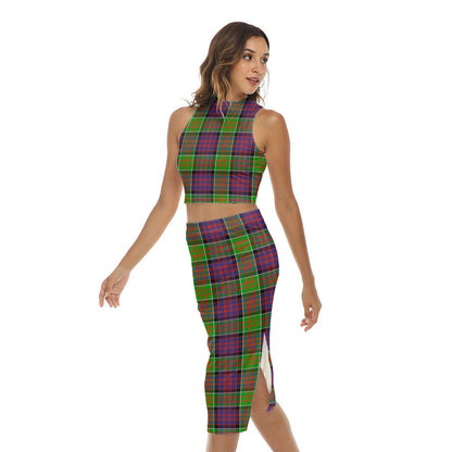 MacDonald of Clanranald Tartan Plaid Tank Top & Split High Skirt Set