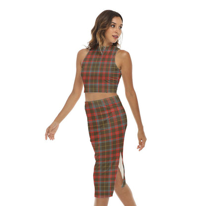 MacKintosh Hunting Weathered Tartan Plaid Tank Top & Split High Skirt Set