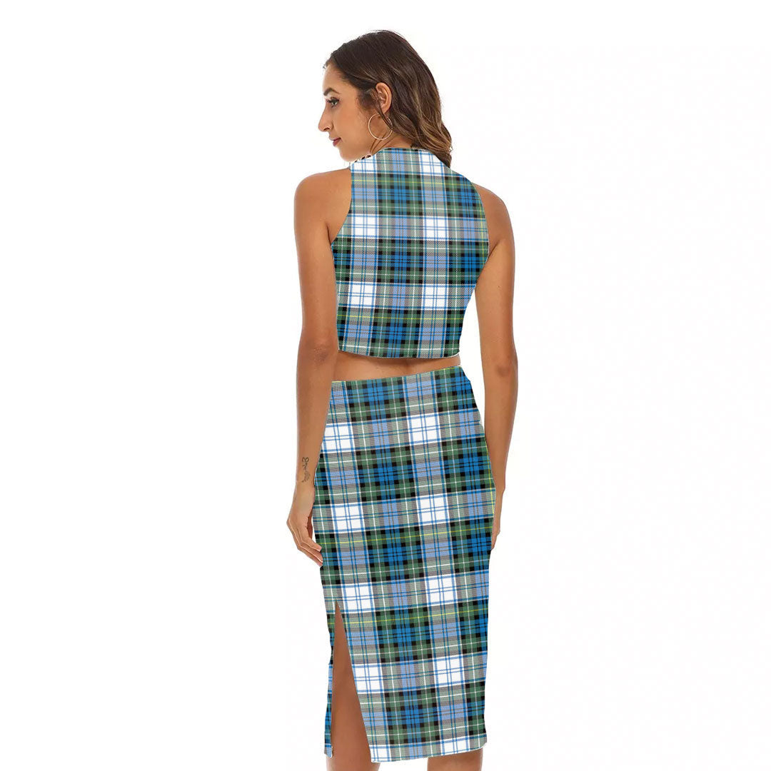 Campbell Dress Ancient Tartan Plaid Tank Top & Split High Skirt Set