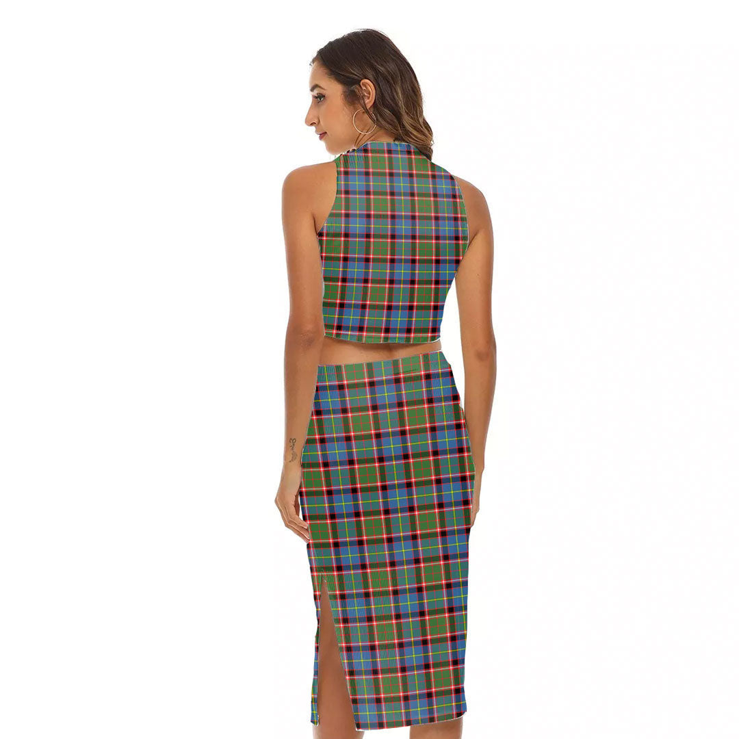 Aikenhead Tartan Plaid Tank Top & Split High Skirt Set