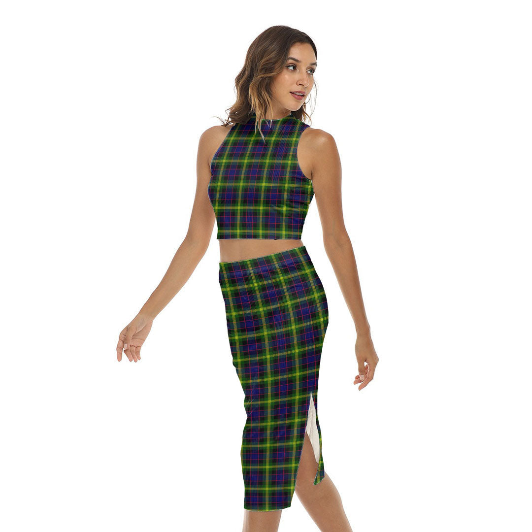 Watson Modern Tartan Plaid Tank Top & Split High Skirt Set
