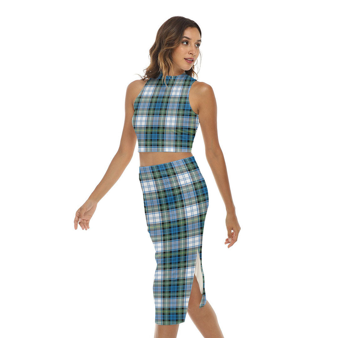 Campbell Dress Ancient Tartan Plaid Tank Top & Split High Skirt Set