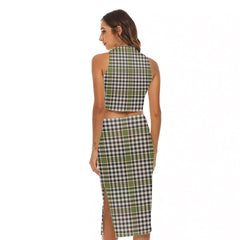 Burns Check Tartan Plaid Tank Top & Split High Skirt Set