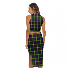Watson Modern Tartan Plaid Tank Top & Split High Skirt Set