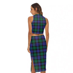Blackwatch Modern Tartan Plaid Tank Top & Split High Skirt Set