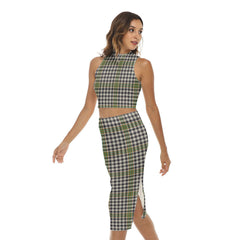 Burns Check Tartan Plaid Tank Top & Split High Skirt Set