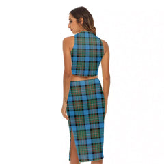 Fergusson Ancient Tartan Plaid Tank Top & Split High Skirt Set