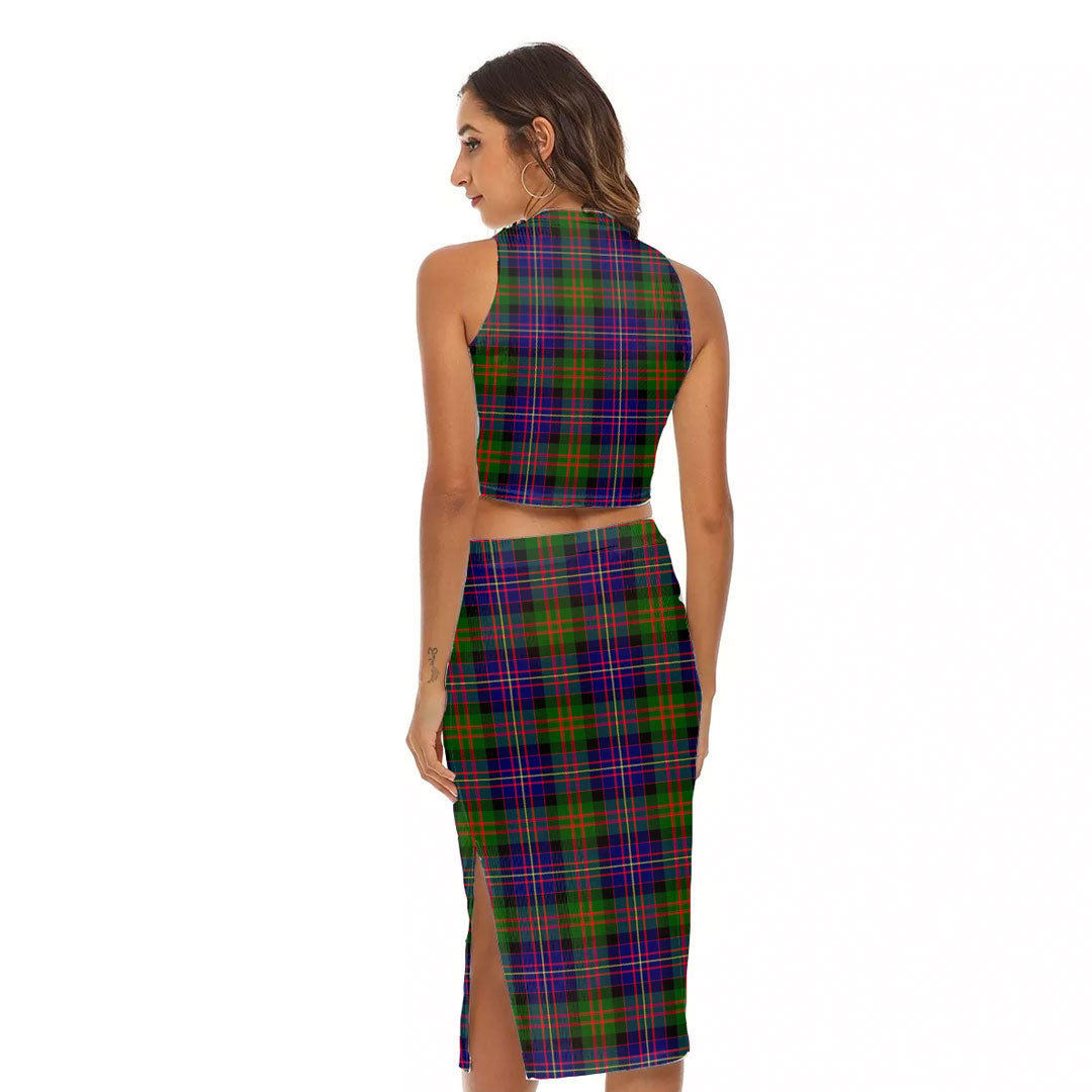 Cameron of Erracht Modern Tartan Plaid Tank Top & Split High Skirt Set