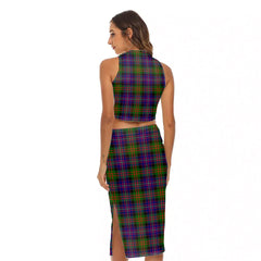 Cameron of Erracht Modern Tartan Plaid Tank Top & Split High Skirt Set