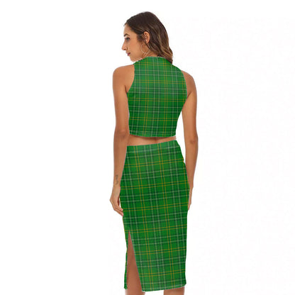 Wexford County Tartan Plaid Tank Top & Split High Skirt Set