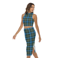 Fergusson Ancient Tartan Plaid Tank Top & Split High Skirt Set