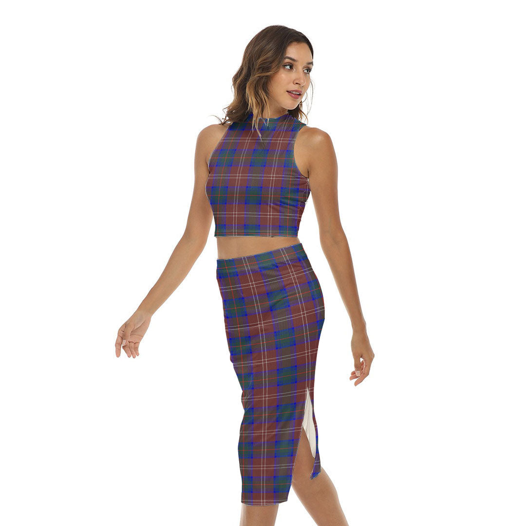 Chisholm Hunting Modern Tartan Plaid Tank Top & Split High Skirt Set