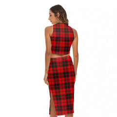 Ettrick District Tartan Plaid Tank Top & Split High Skirt Set