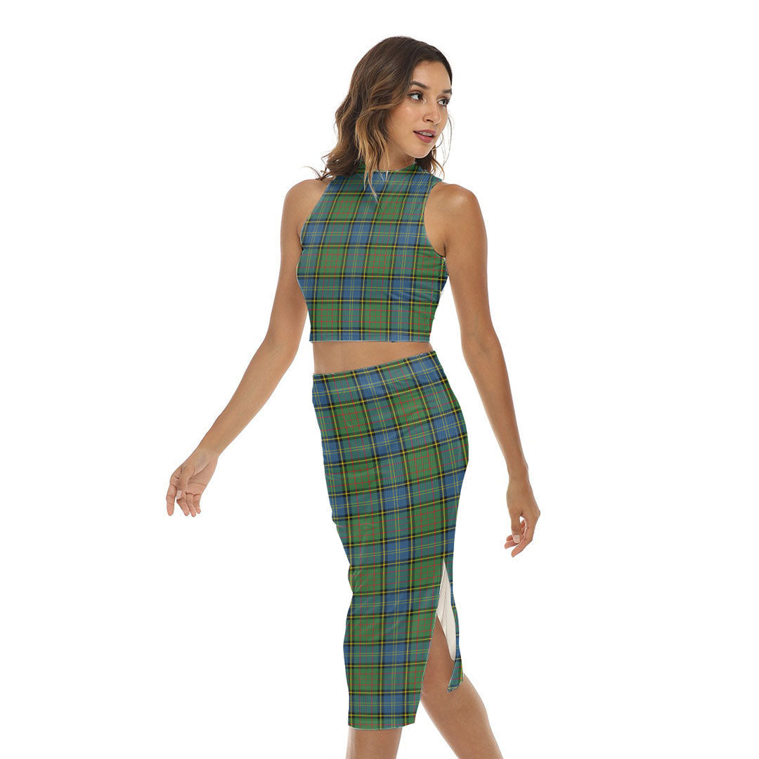 MacMillan Hunting Ancient Tartan Plaid Tank Top & Split High Skirt Set