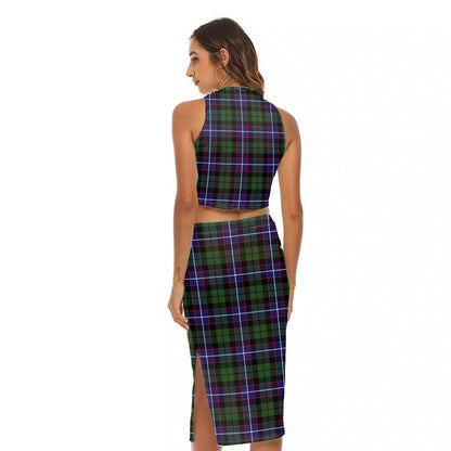 Galbraith Modern Tartan Plaid Tank Top & Split High Skirt Set