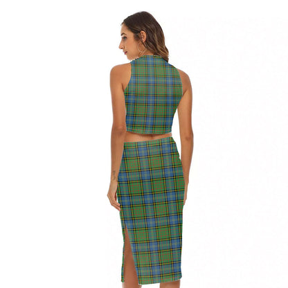 MacMillan Hunting Ancient Tartan Plaid Tank Top & Split High Skirt Set