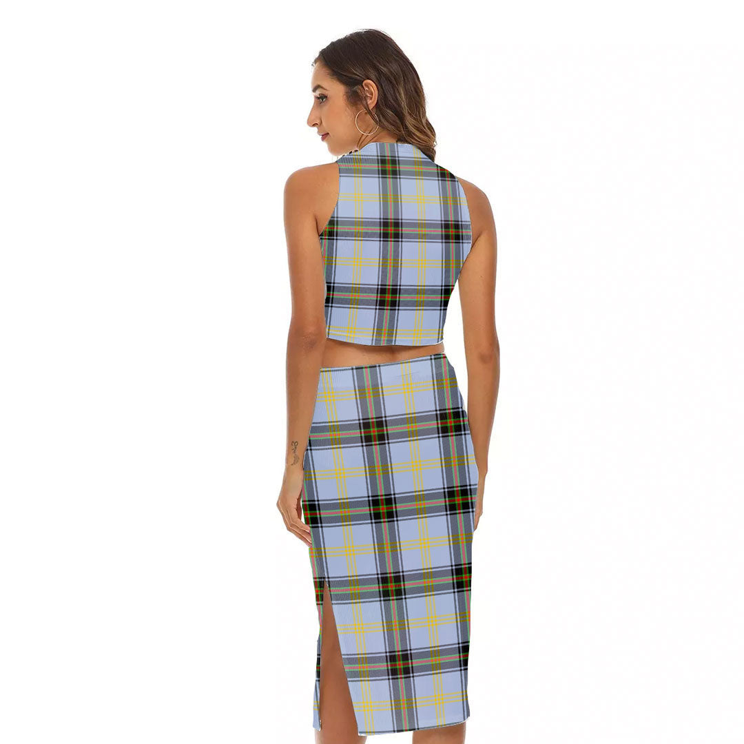 Bell of the Borders Tartan Plaid Tank Top & Split High Skirt Set