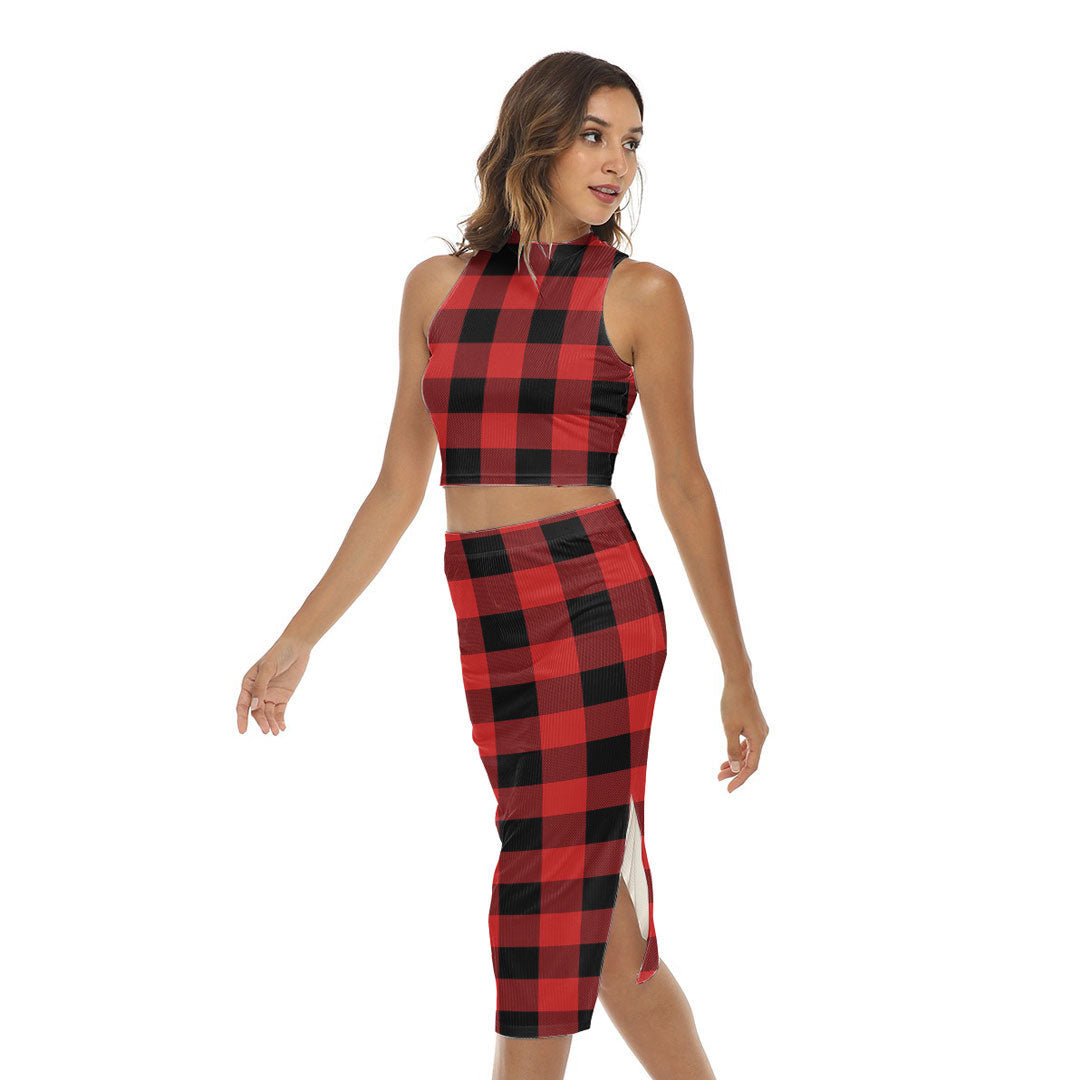 Rob Roy MacGregor Modern Tartan Plaid Tank Top & Split High Skirt Set