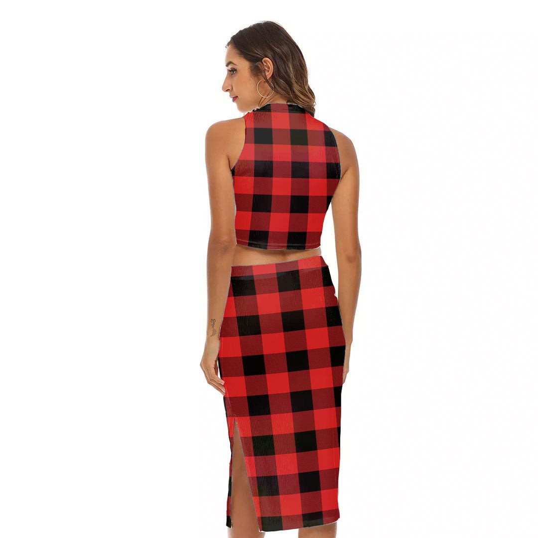 Rob Roy MacGregor Modern Tartan Plaid Tank Top & Split High Skirt Set