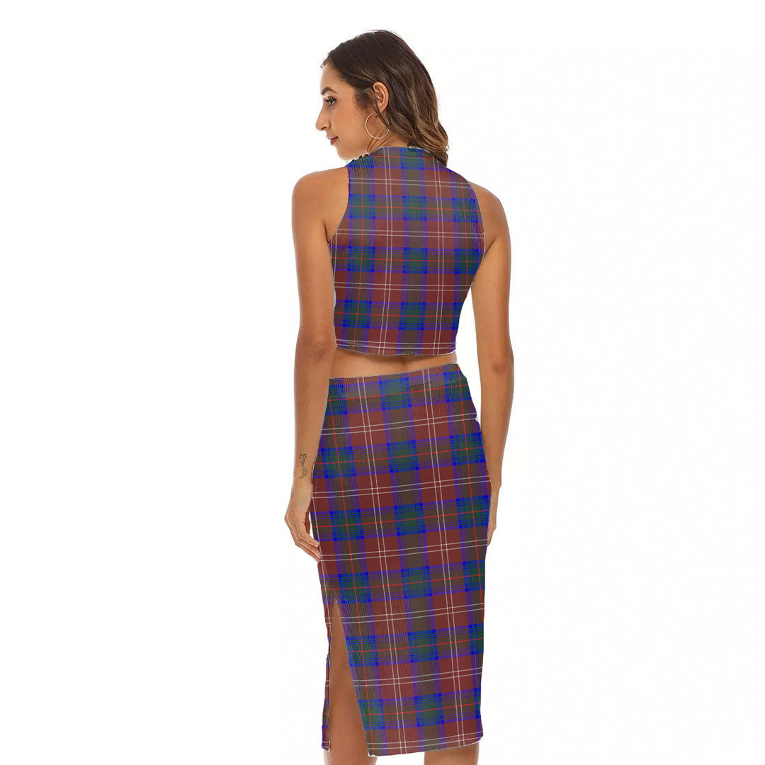 Chisholm Hunting Modern Tartan Plaid Tank Top & Split High Skirt Set