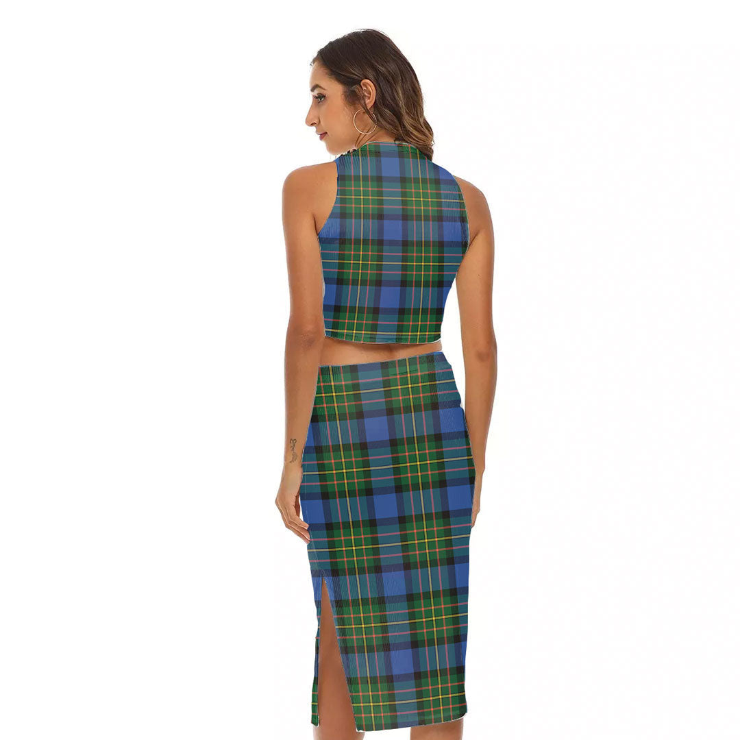 MacLaren Ancient Tartan Plaid Tank Top & Split High Skirt Set