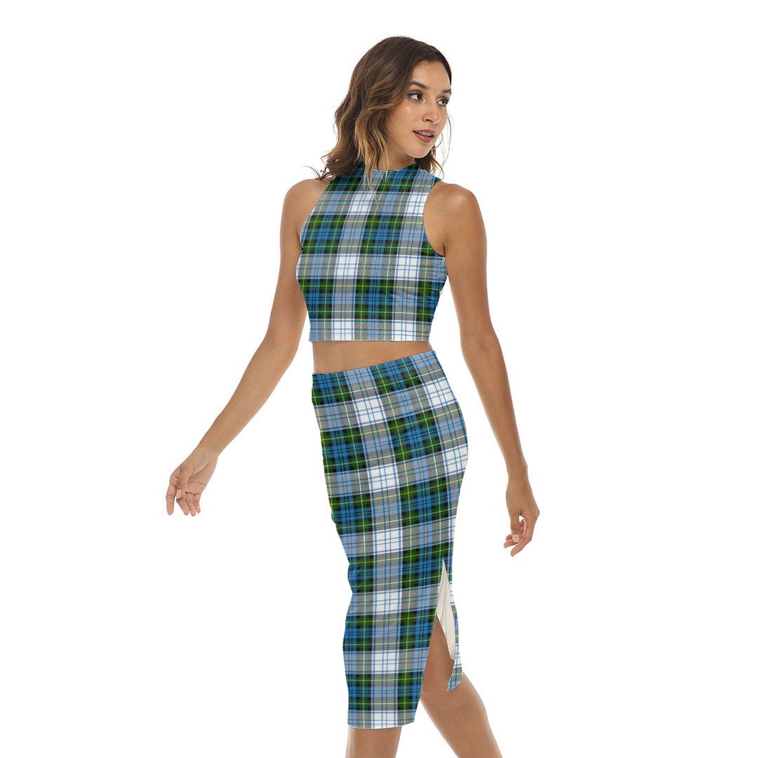 Campbell Dress Tartan Plaid Tank Top & Split High Skirt Set