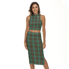 Gayre Tartan Crest Tank Top & Split High Skirt Set