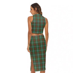 Gayre Tartan Crest Tank Top & Split High Skirt Set