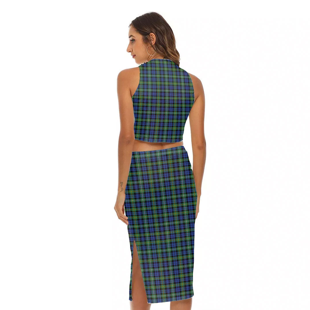 Campbell Argyll Ancient Tartan Crest Tank Top & Split High Skirt Set