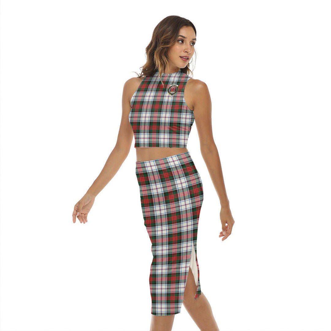 MacDuff Dress Modern Tartan Crest Tank Top & Split High Skirt Set