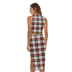 MacDuff Dress Modern Tartan Crest Tank Top & Split High Skirt Set