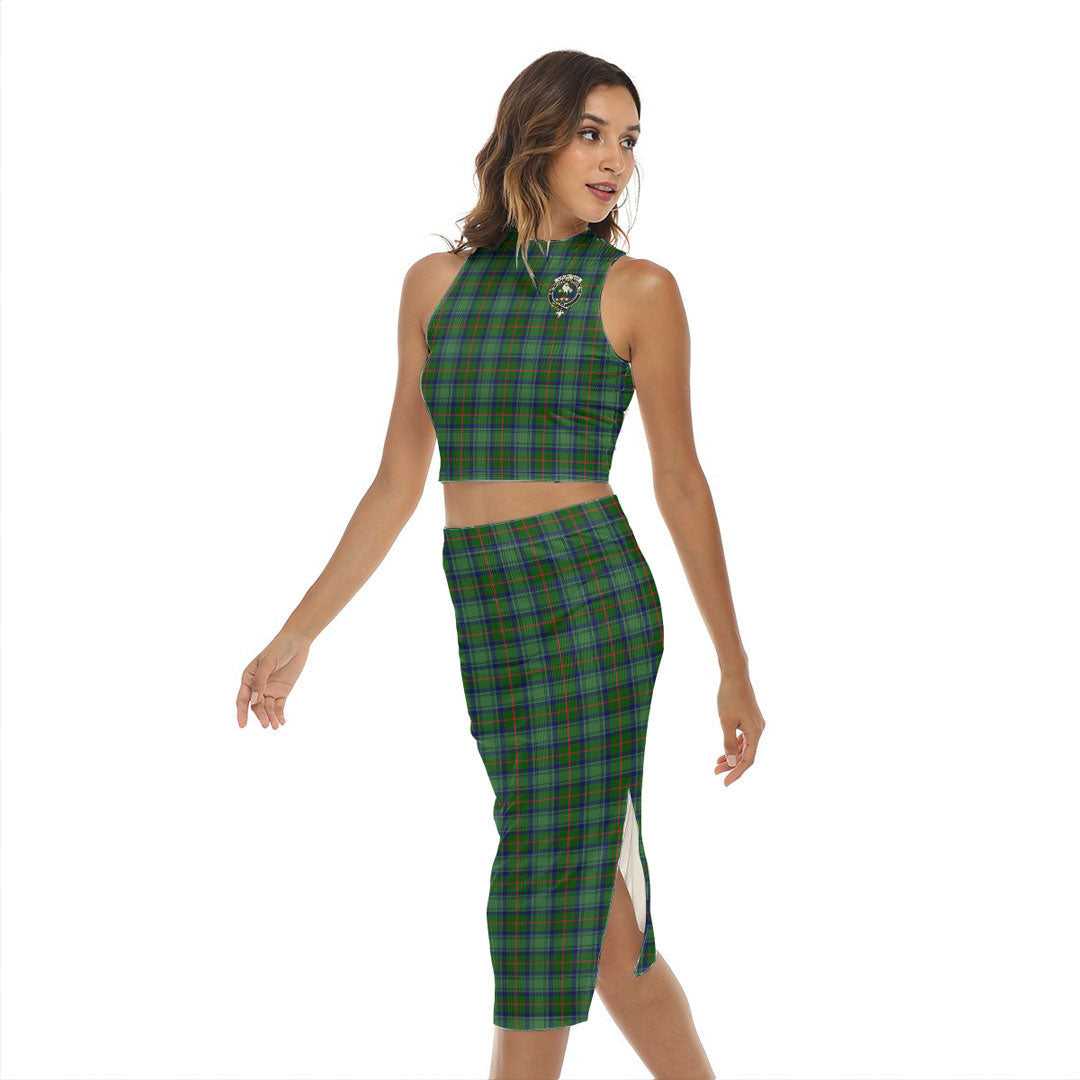 Cranstoun Tartan Crest Tank Top & Split High Skirt Set