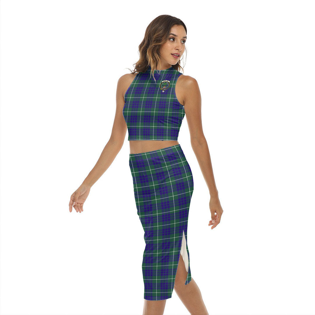 Hamilton Hunting Modern Tartan Crest Tank Top & Split High Skirt Set