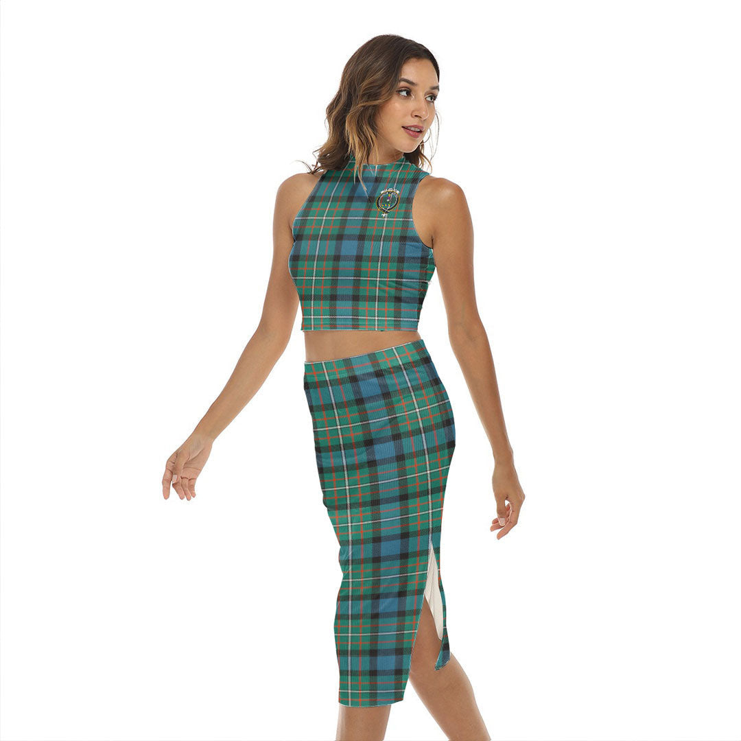 FERGUSON ANCIENT Tartan Crest Tank Top & Split High Skirt Set