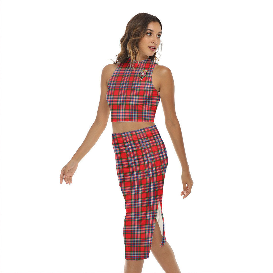 MacFarlane Modern Tartan Crest Tank Top & Split High Skirt Set