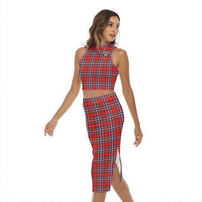 MacFarlane Modern Tartan Crest Tank Top & Split High Skirt Set