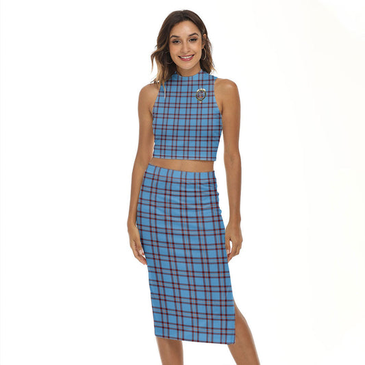 Elliot Ancient Tartan Crest Tank Top & Split High Skirt Set