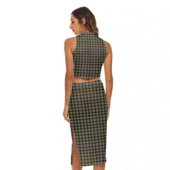 Campbell Argyll Weathered Tartan Crest Tank Top & Split High Skirt Set