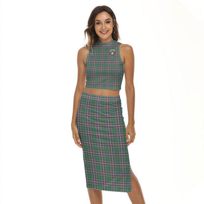 MacFarlane Hunting Ancient Tartan Crest Tank Top & Split High Skirt Set