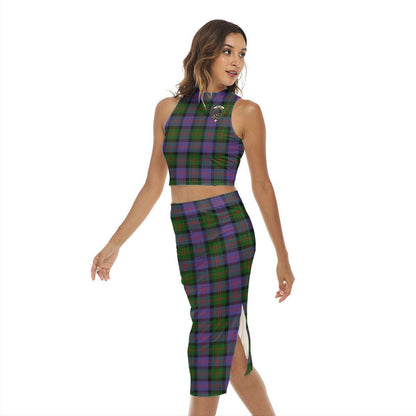 Blair Modern Tartan Crest Tank Top & Split High Skirt Set