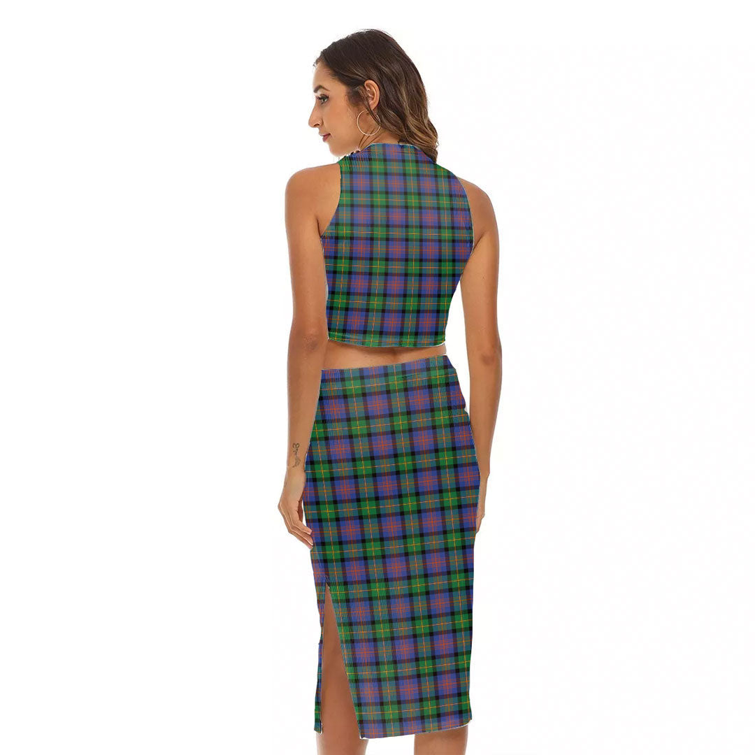 Logan Ancient Tartan Crest Tank Top & Split High Skirt Set