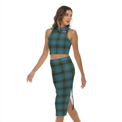 Davidson Ancient Tartan Crest Tank Top & Split High Skirt Set