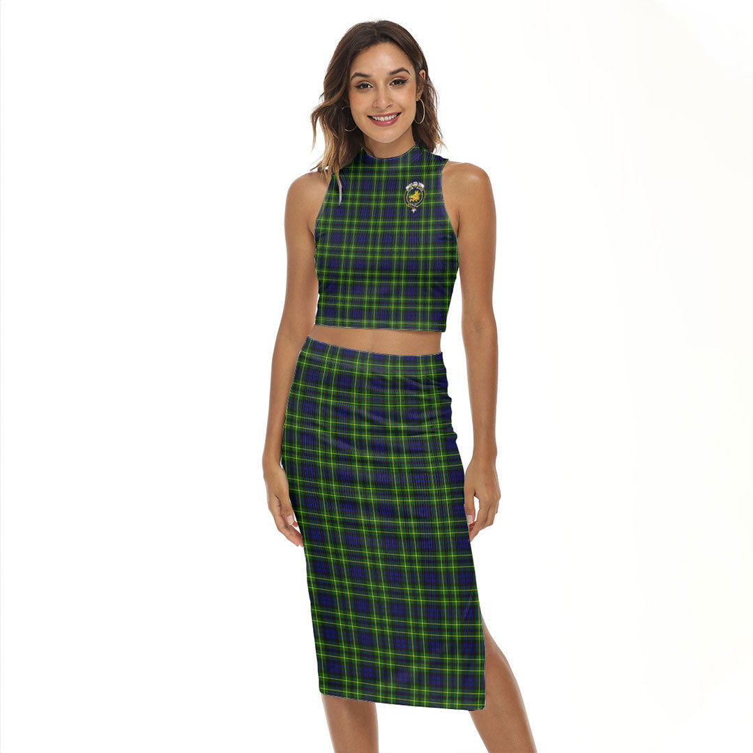 Campbell of Breadalbane Modern Tartan Crest Tank Top & Split High Skirt Set