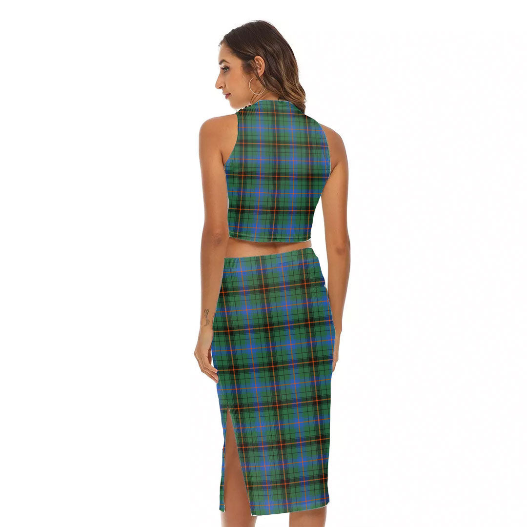 Davidson Ancient Tartan Crest Tank Top & Split High Skirt Set