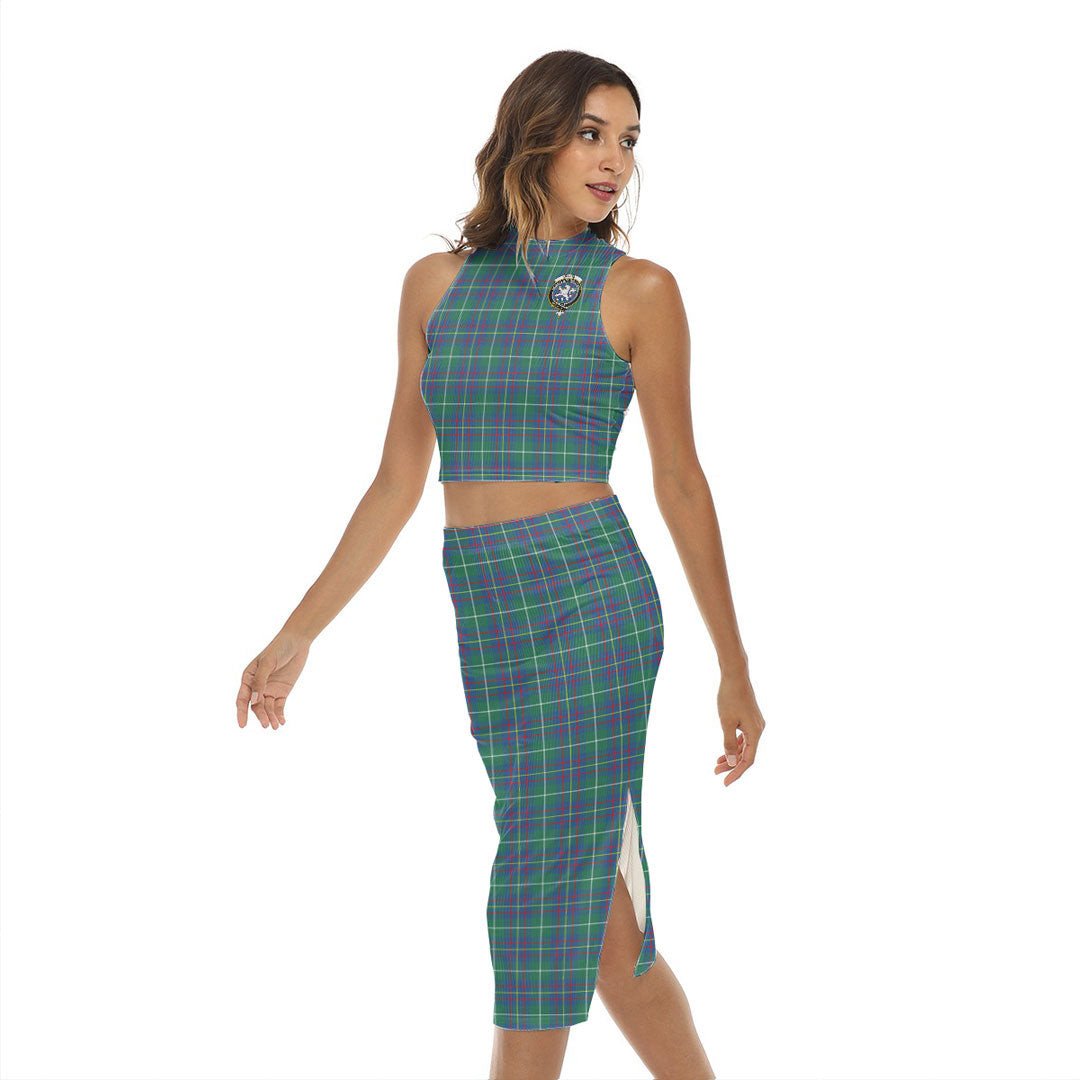 Inglis Ancient Tartan Crest Tank Top & Split High Skirt Set