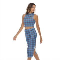 Elliot Ancient Tartan Crest Tank Top & Split High Skirt Set