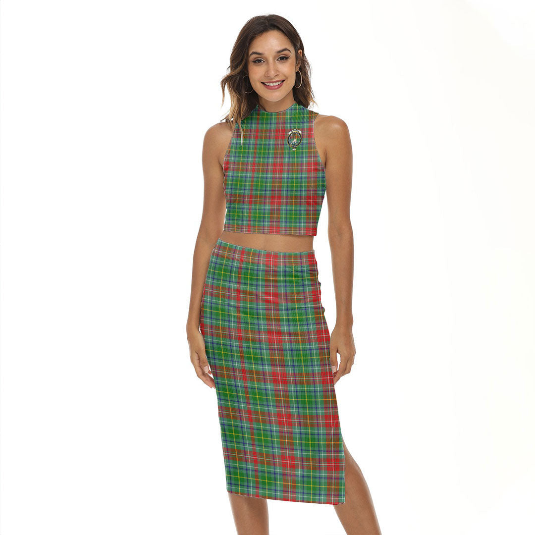 Muirhead Tartan Crest Tank Top & Split High Skirt Set