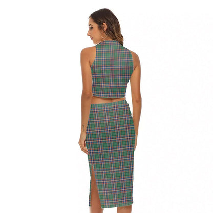 MacFarlane Hunting Ancient Tartan Crest Tank Top & Split High Skirt Set