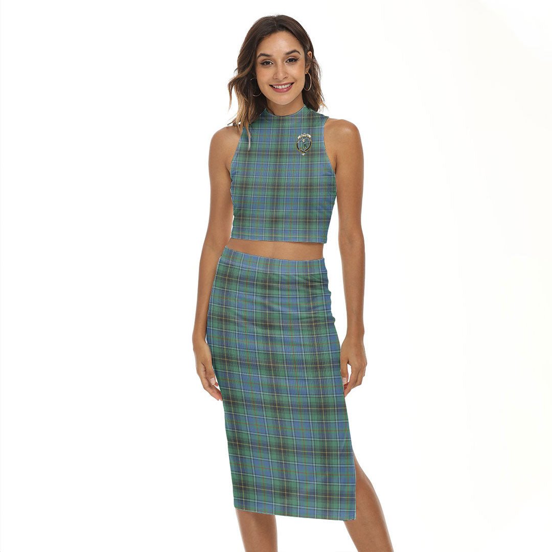 MacInnes Ancient Tartan Crest Tank Top & Split High Skirt Set