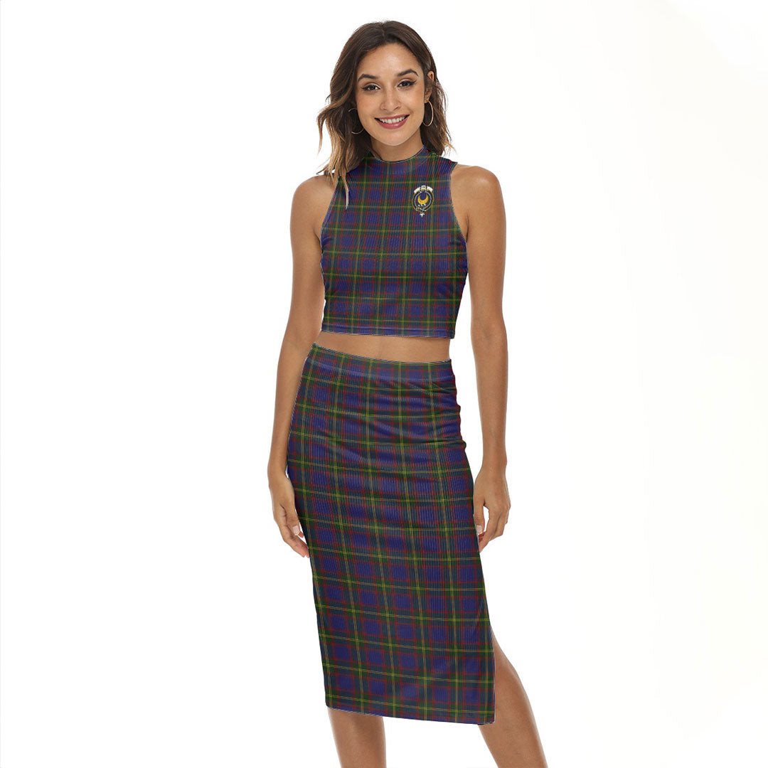 Durie Tartan Crest Tank Top & Split High Skirt Set